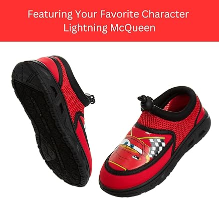 Disney Cars Water Shoes Kids Sandals -  Lightning McQueen Pool Aqua Socks Bungee Waterproof Quick Dry (toddler-little kid)