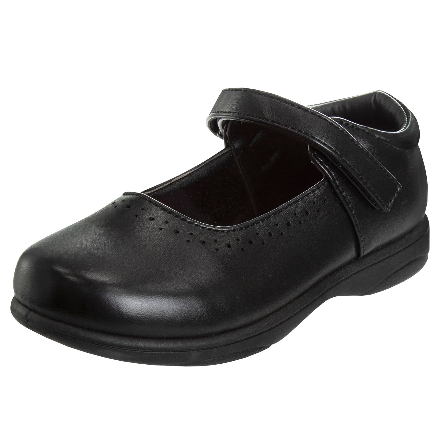 Zapatos de uniforme escolar Mary Jane bordados para niña de Petalia, color negro (talla 5 para niñas pequeñas)