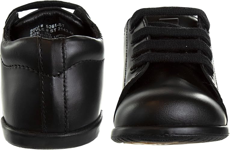 Josmo Smart Step - Zapatos para caminar para bebés, primeros pasos, botas de vestir de cuero, suela antideslizante, caña alta, color negro (talla 3 para bebés)