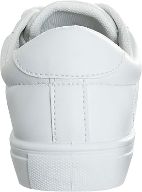 Zapatillas Kensie Girl con cordones antideslizantes - Zapatos casuales de moda de caña baja - Todo blanco (talla 11 para niñas pequeñas)