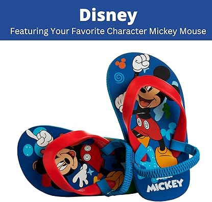 Mickey Mouse Character Flip Flops Sandals Kids Water Shoes Beach Slides Summer Slip On Quick Dry (Toddler - Little Kid)