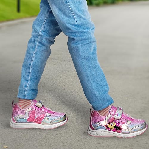 Zapatos de Minnie Mouse de Disney para niñas: zapatillas sin cordones con luces de Minnie Mouse (niña pequeña)