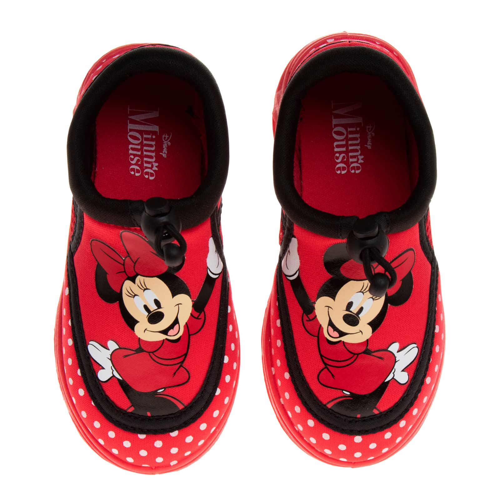 Disney Minnie Mouse Water shoes - pool aqua socks for kids- Sandals princess bungee waterproof beach slides sport character summer slip-on quick dry (toddler/little kid)