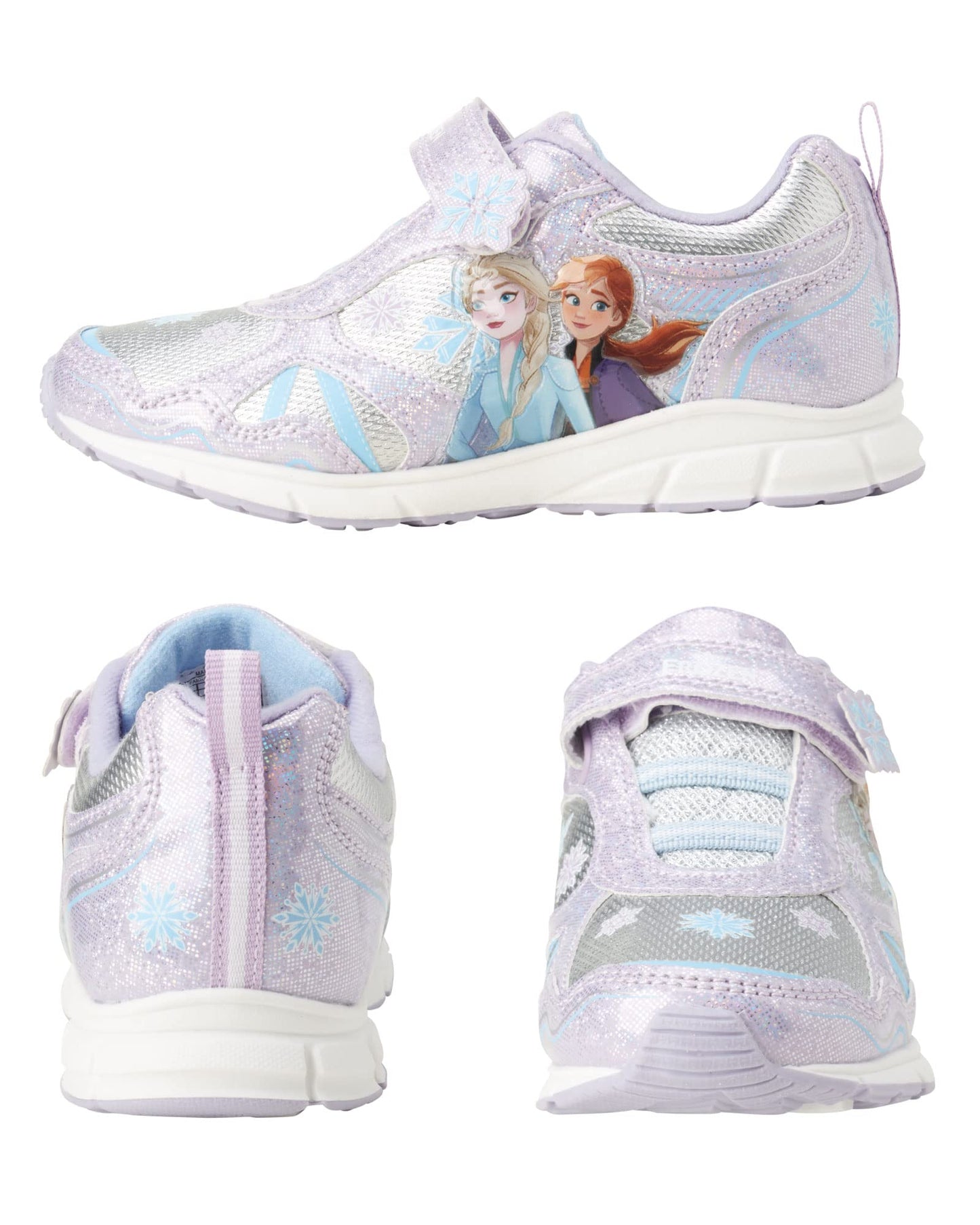 Zapatillas de deporte Frozen de Disney para niñas: zapatillas para correr sin cordones con luces (niña pequeña)