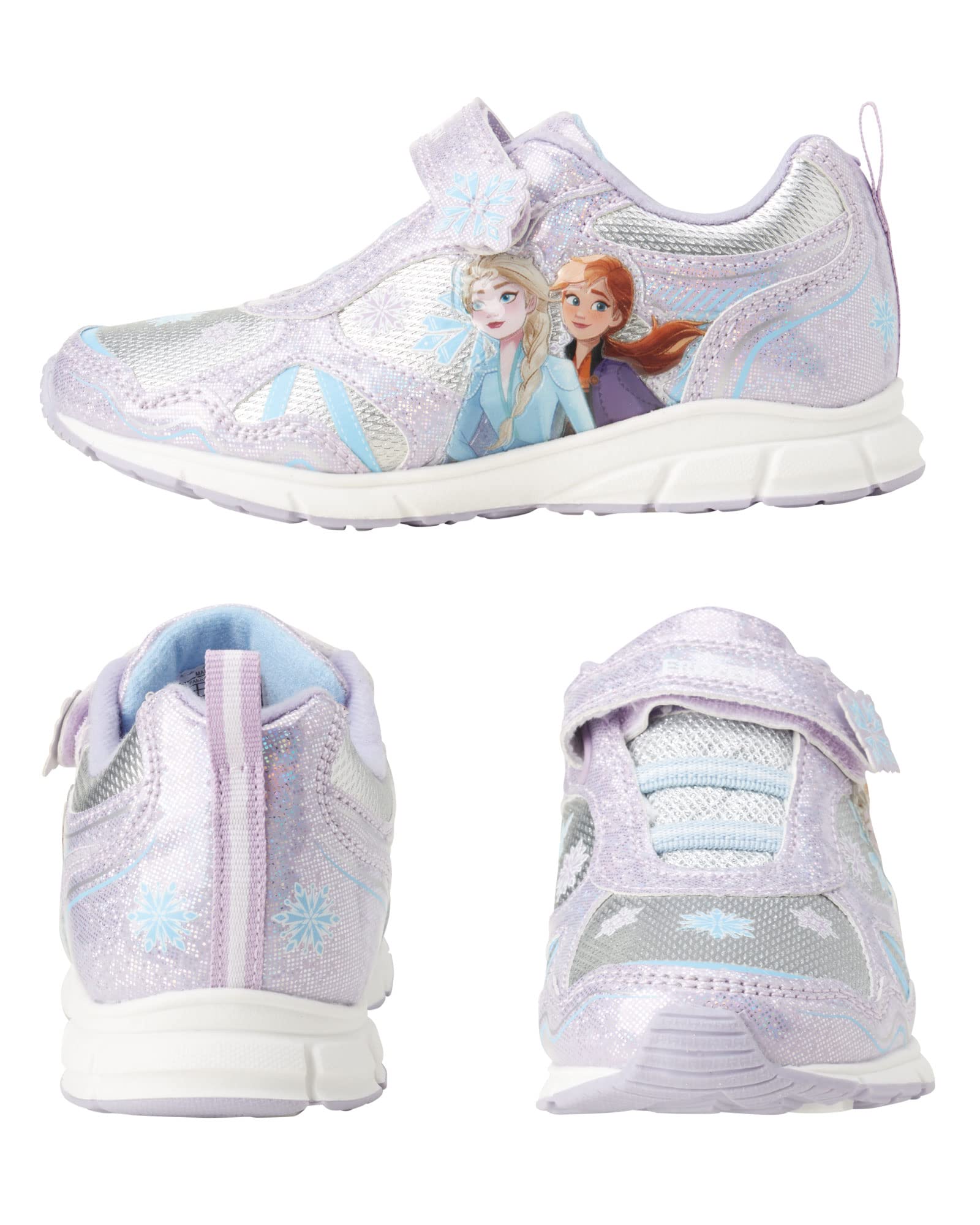 Disney Girls' Frozen Sneakers - Laceless Light-Up Running Shoes (Toddler/Little Girl)