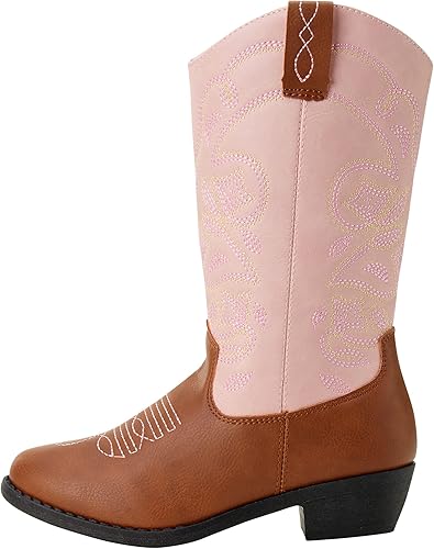 Botas KENSIE GIRL - Botas vaqueras occidentales para niñas (bebé/niña), talla 6 para niñas pequeñas, tachas negras