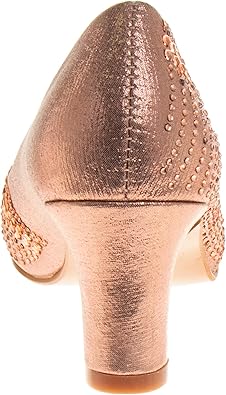 Badgley Mischka Closed Toe Heels for Kids Girls - Block Heel Dress Shoe Pumps with Crystal Frame (Sizes 13-6 Little Kid-Big Kid)