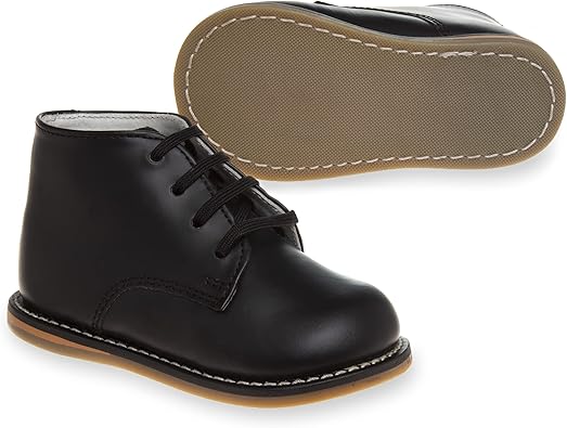 Zapatos para caminar para bebés Josmo Logan: zapatos para bebés cómodos y antideslizantes, botas para primeros pasos, color negro (talla mediana, para bebés)