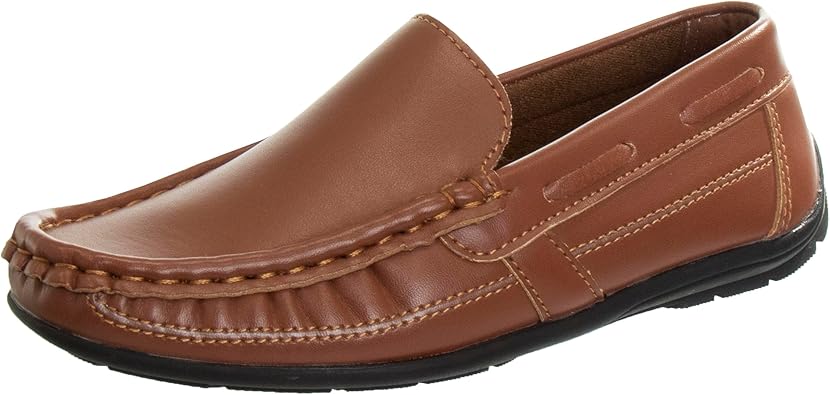 Josmo Boys’ Shoes – Casual Leatherette Moccasin Driving Loafers (Size: 5T-5 Big Kid)