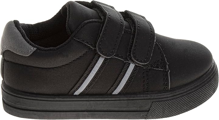 Zapatillas de deporte para niño French Toast sin cordones - Zapatillas deportivas informales de lona para niños - Negro (talla 5 para niños pequeños)