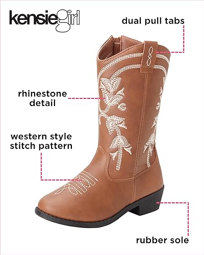 KENSIE GIRL Boots - Girls' Western Cowboy Boots (Toddler/Little Girl/Big Girl)