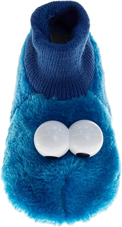 Pantuflas de Barrio Sésamo Groover BigBird CookieMonster Telly Zoe Oscar Elmo - Zapatillas de estar por casa cálidas y afelpadas para niñas y niños (tallas: bebés y niños pequeños)