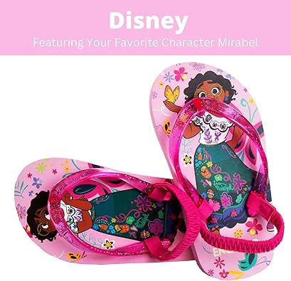 Encanto Mirabela Character Flip Flops Sandals Kids Water Shoes Beach Slides Summer Slip On Quick Dry (Toddler-Little Kid)