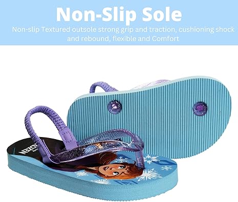 Disney Frozen Character Flip Flops Sandals Kids Water Shoes Beach Slides Summer Slip On Quick Dry (Toddler-Little Kid)