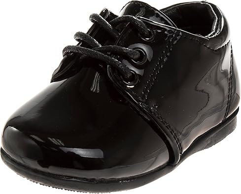 Zapatos de vestir para bebés Josmo para niños: zapatos Derby informales de cuero sintético para caminar (para bebés y niños pequeños), talla 3 para bebés, color negro