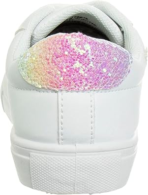 Zapatillas Kensie Girl con cordones antideslizantes - Zapatos casuales de moda de caña baja - Todo blanco (talla 11 para niñas pequeñas)