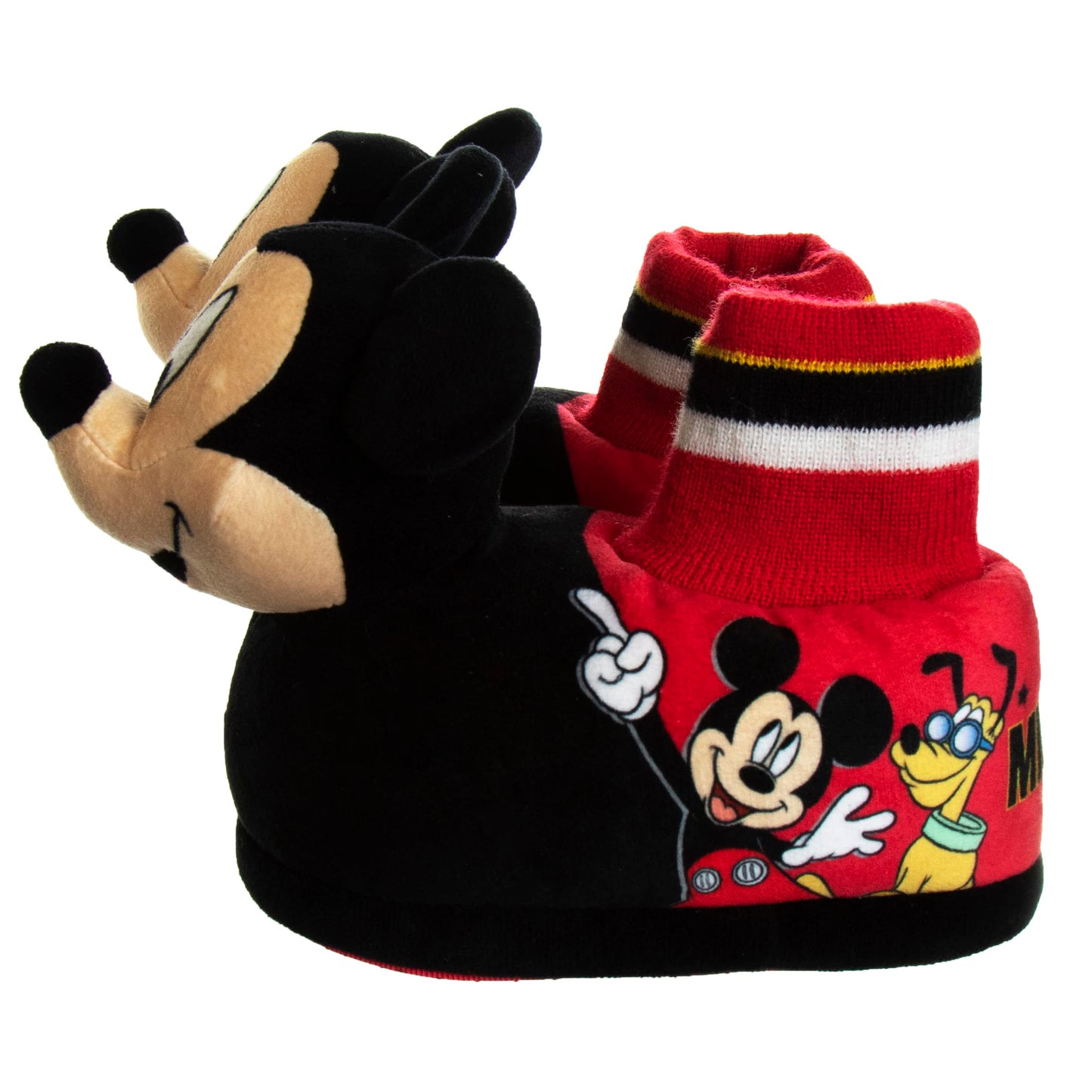 Disney Mickey Mouse Boys Slippers - Plush Lightweight Warm Comfort Soft Aline House Kids Shoes Slippers, (Toddler - Little Kid)