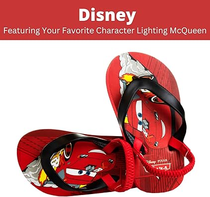 Disney Cars Character Flip Flops Sandals Kids Water Shoes Beach Slides Summer Slip On Quick Dry (Toddler-Little Kid)