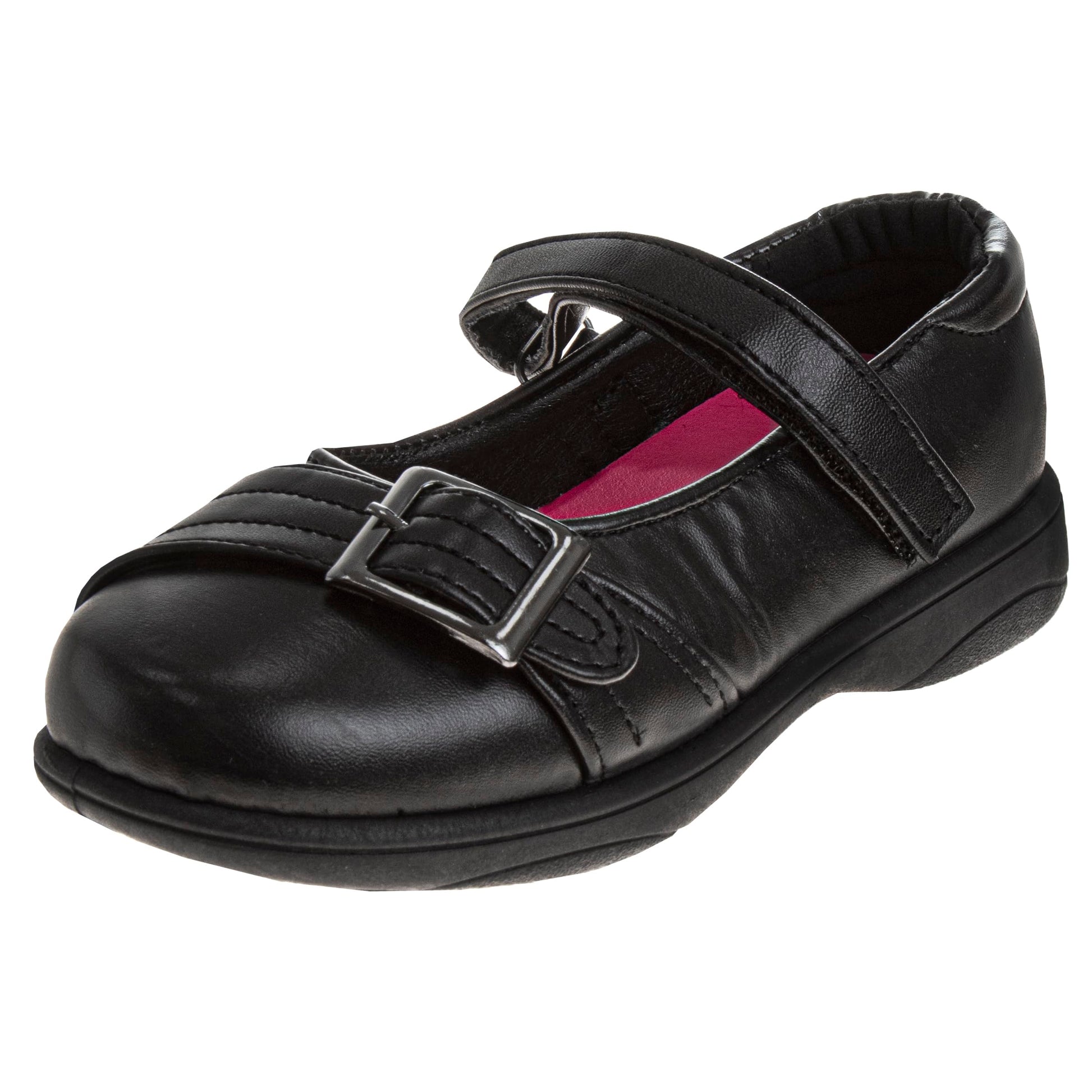 Zapatos de uniforme escolar Mary Jane bordados para niña de Petalia, color negro (talla 5 para niñas pequeñas)