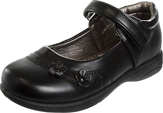 Zapatos Mary Jane para niñas de French Toast, planos, para uniforme escolar, con tirantes, para vestir formales, sin cordones, color negro (talla 5 para niños pequeños)