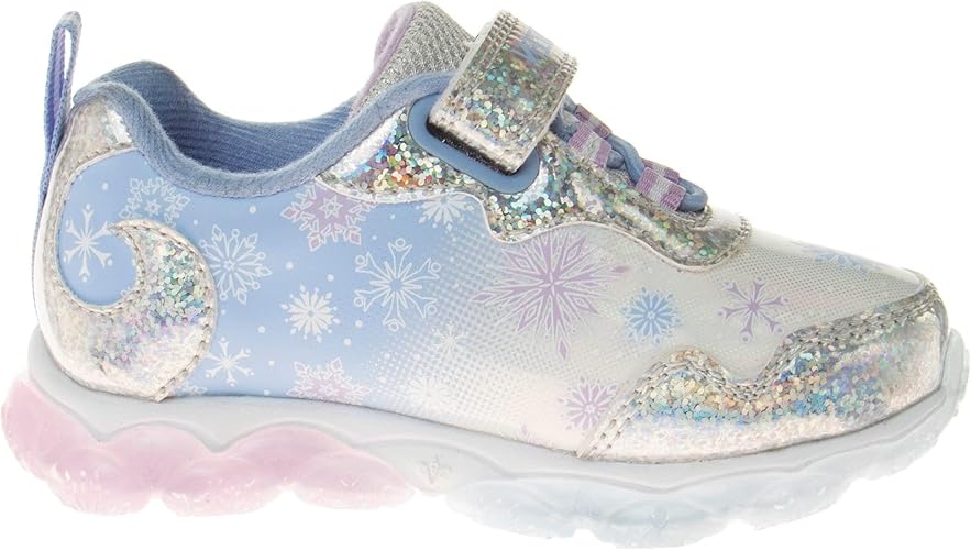 Disney Girls' Frozen Sneakers - Laceless Light-Up Running Shoes (Toddler/Little Girl)