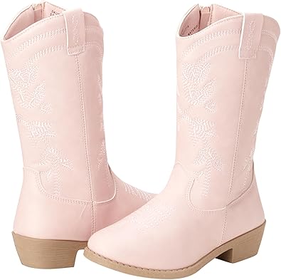 Botas KENSIE GIRL - Botas vaqueras occidentales para niñas (bebé/niña), talla 6 para niñas pequeñas, tachas negras