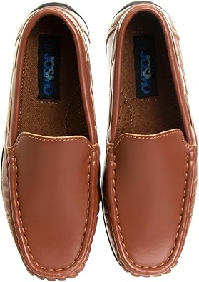 Josmo Boys’ Shoes – Casual Leatherette Moccasin Driving Loafers (Size: 5T-5 Big Kid)