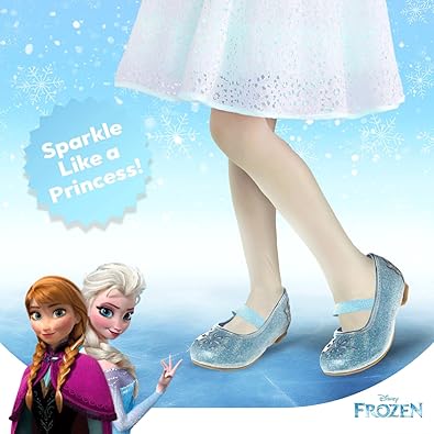 Disney Frozen Mary Jane Flats - Kids Character Princess Dress up Slip-on Shoes (Toddler/Little Kid)