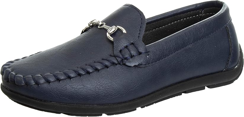 Josmo Boys Moccasin Driving Loafers - Casual Dress Penny Slip On Boat Shoes (Toddlers - Little Kids - Big Kids)