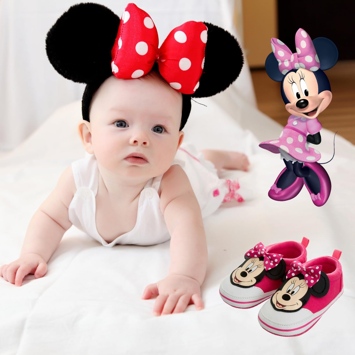 Minnie Mouse Baby Infant Shoes Slip on Walker Sneakers - Pink (Infant/Toddler)