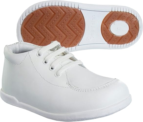 Josmo Smart Step - Zapatos para caminar para bebés, primeros pasos, botas de vestir de cuero, suela antideslizante, caña alta, color negro (talla 3 para bebés)