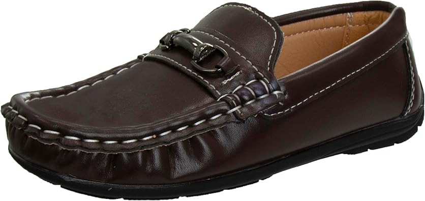 Josmo Boys Moccasin Driving Loafers - Casual Dress Penny Slip On Boat Shoes (Toddlers - Little Kids - Big Kids)