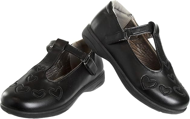 Zapatos Mary Jane para niñas de French Toast, planos, para uniforme escolar, con tirantes, para vestir formales, sin cordones, color negro (talla 5 para niños pequeños)