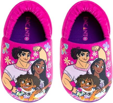 Pantuflas Disney Girl Encanto - Pantuflas de felpa ligeras, cálidas, cómodas y suaves para niñas pequeñas (bebés y niños pequeños)