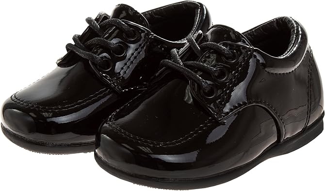 Zapatos de vestir para bebés Josmo para niños: zapatos Derby informales de cuero sintético para caminar (para bebés y niños pequeños), talla 3 para bebés, color negro