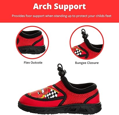 Disney Cars Water Shoes Kids Sandals -  Lightning McQueen Pool Aqua Socks Bungee Waterproof Quick Dry (toddler-little kid)