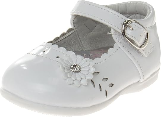 Zapatos planos Mary Jane sin cordones para niñas de Josmo Baby - Zapatos formales de vestir para bebés recién nacidos - Uniforme escolar - Negro (talla 3 para bebés)