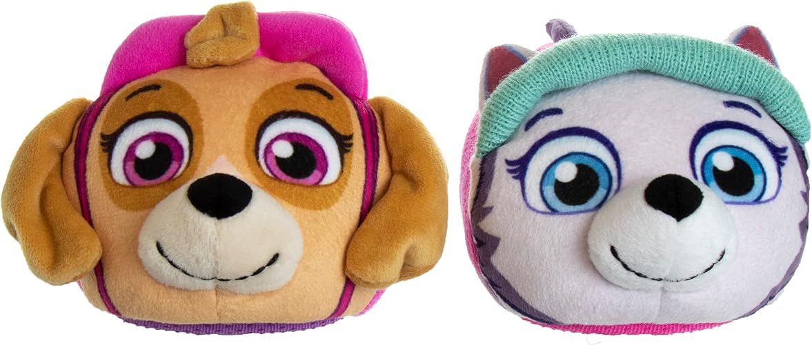 Josmo Kids Girls Paw patrol slippers - Skye and Everest indoor cute house shoes plush fuzzy shoes paw slippers kids slippers girls (toddler/little kid)