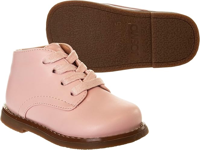 Josmo Baby - Zapatos unisex para caminar para niños y niñas, botas de vestir sintéticas ligeras, suela antideslizante, caña alta, color negro (talla 2 para bebés)