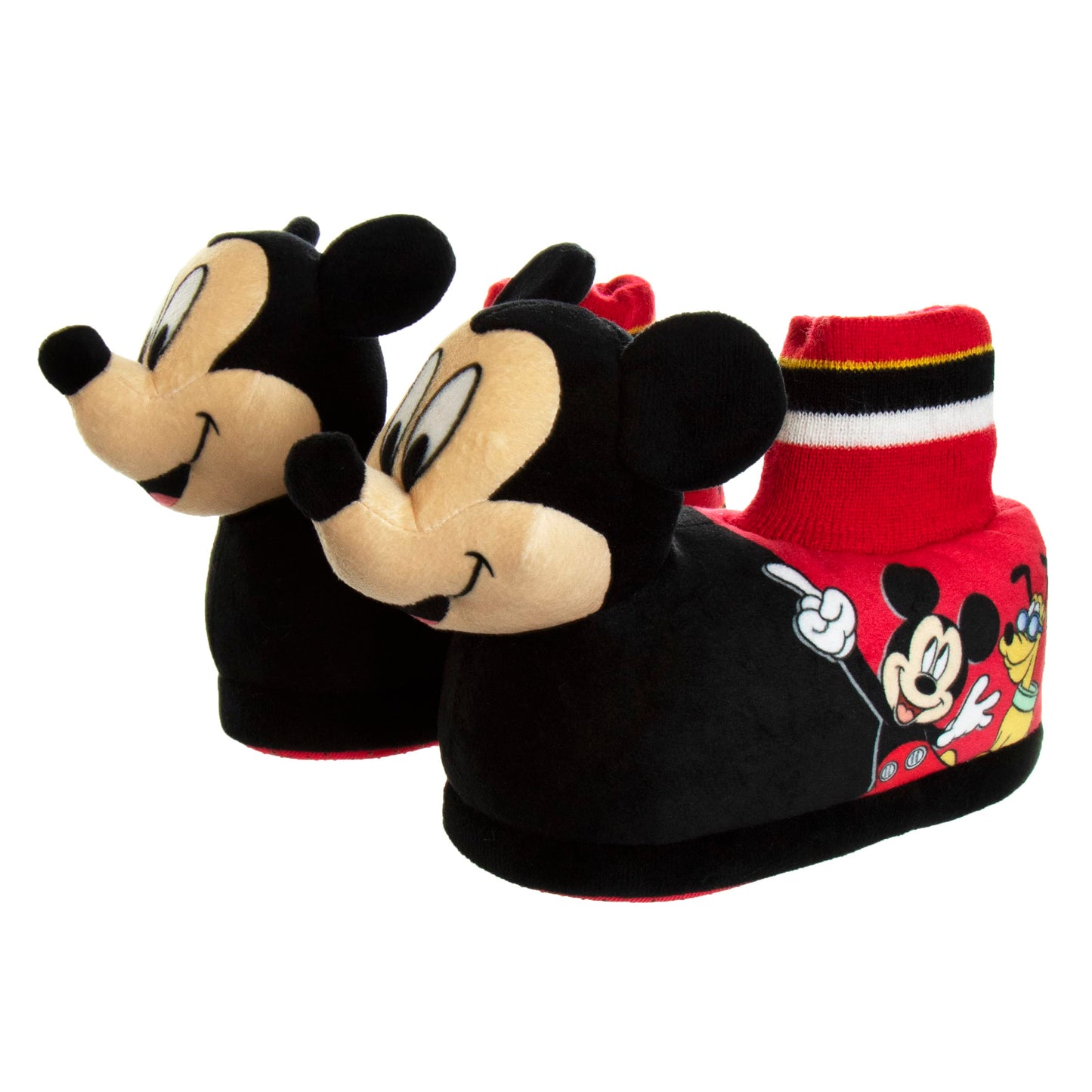 Disney Mickey Mouse Boys Slippers - Plush Lightweight Warm Comfort Soft Aline House Kids Shoes Slippers, (Toddler - Little Kid)