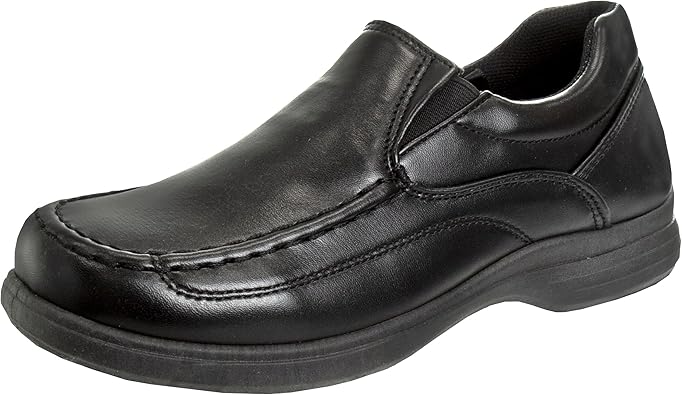 French Toast Boys Shoes - Kids Oxford School Uniform Loafer Church Dress Shoes Slip-On Faux-Leather (Little Kid-Big Kid) (Black)