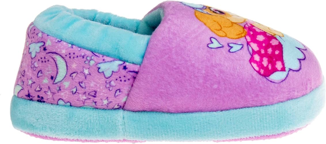 Josmo Kids Girls Paw patrol slippers - Skye and Everest indoor cute house shoes plush fuzzy shoes paw slippers kids slippers girls (toddler/little kid)