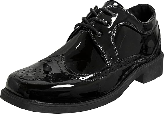 Josmo Boys Classic Comfort Dress Wing-Tip Oxford Shoe (niño pequeño, niño pequeño, niño grande), talla 7 para niños pequeños, negro