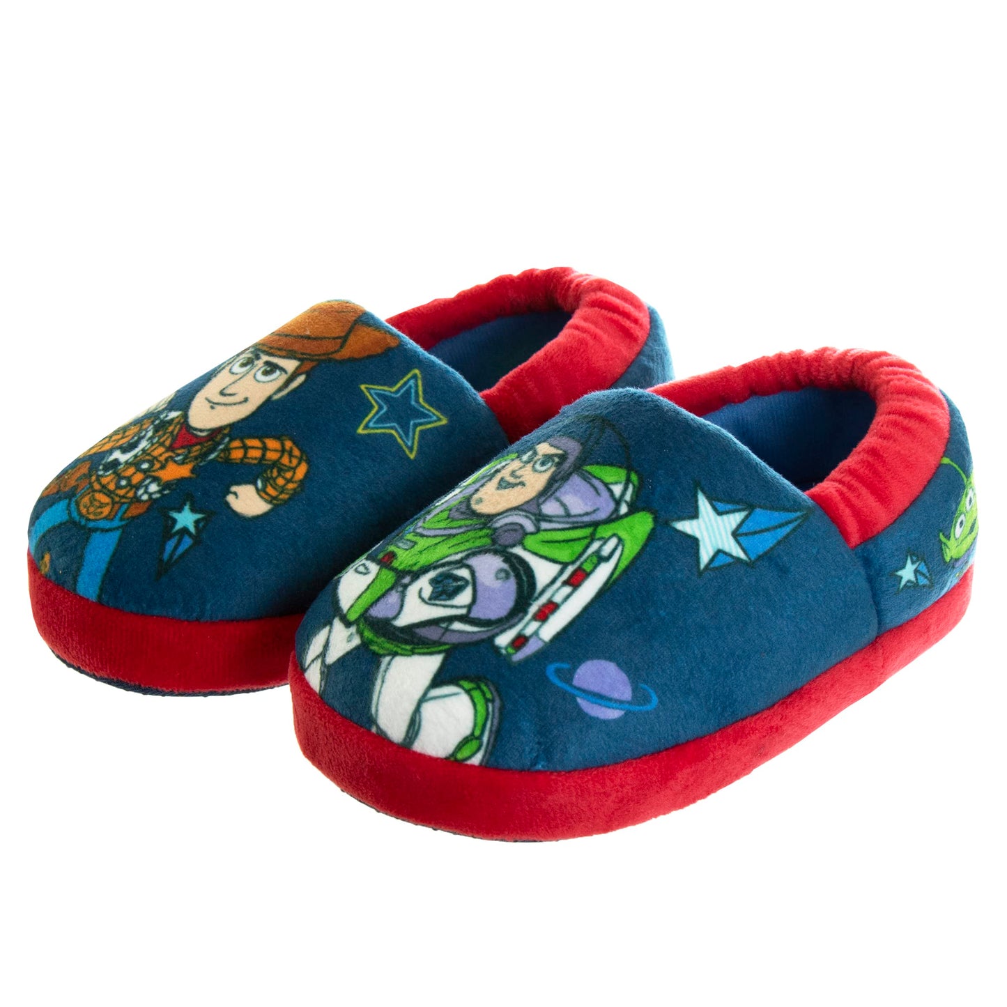 Disney Boys’ Toy Story Slippers – Buzz and Woody Fuzzy Slippers (Toddler/Kid)