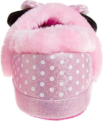 Pantuflas de Minnie Mouse para niñas de Josmo Kids, pantuflas cálidas de felpa para interiores, color fucsia y morado (para bebés y niños pequeños)