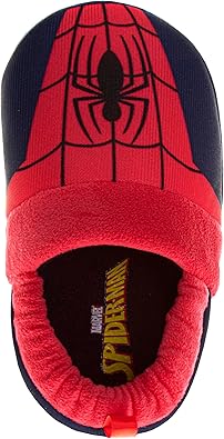 Pantuflas de Spider-Man de Marvel para niños - Zapatillas de casa de Spidey para interiores cómodas y afelpadas (para niños pequeños)