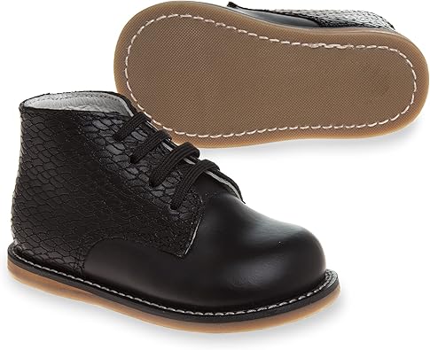 Zapatos para caminar para bebés Josmo Logan: zapatos para bebés cómodos y antideslizantes, botas para primeros pasos, color negro (talla mediana, para bebés)