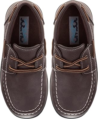 Zapatos para niños Josmo: mocasines náuticos informales (para niños pequeños/niños grandes), talla 5 para niños pequeños, hebilla cuadrada negra