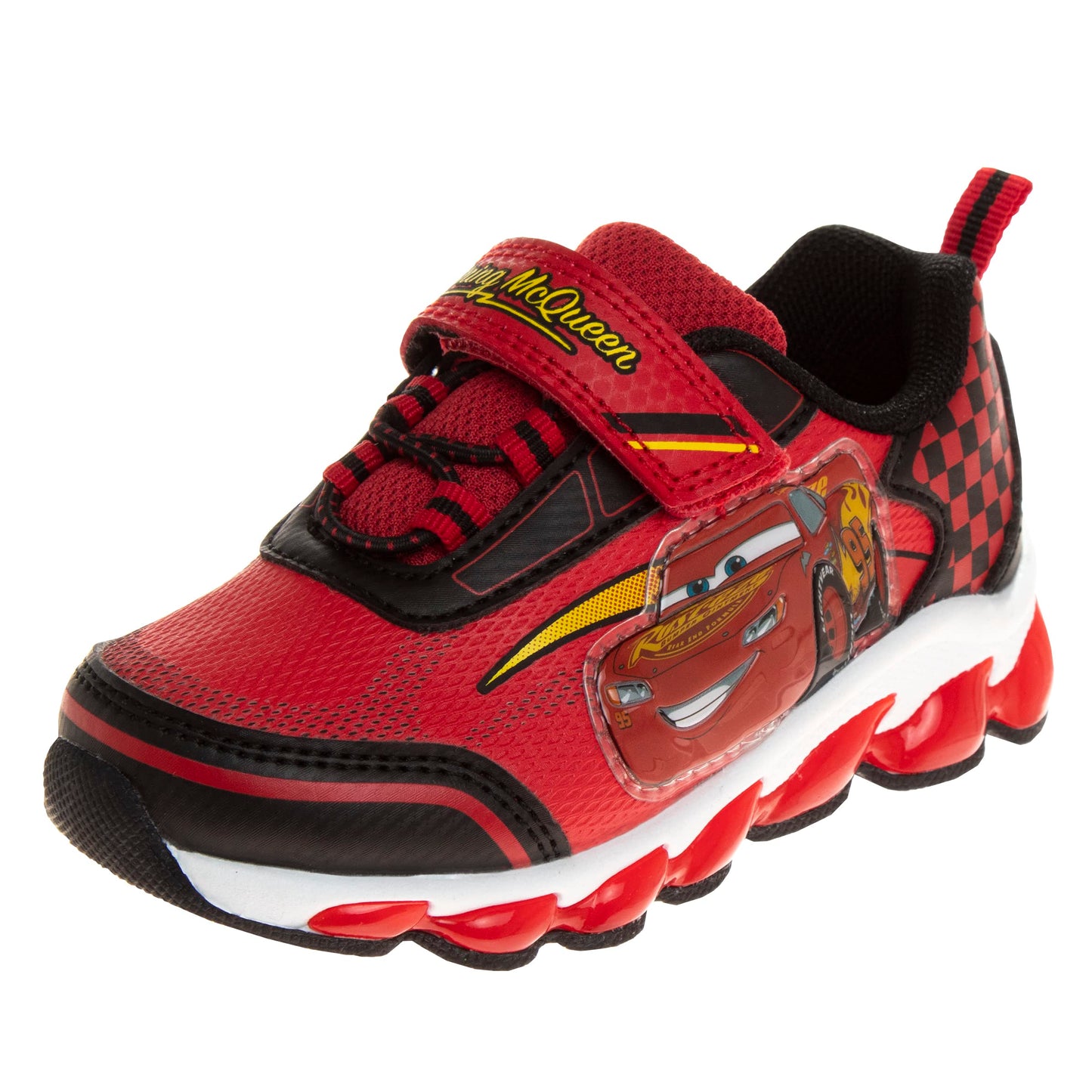 Zapatillas deportivas con luces LED de Disney Pixar Cars: zapatillas ligeras y transpirables de Lightning McQueen para niños (talla para niños pequeños)