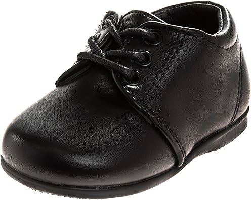 Zapatos de vestir para bebés Josmo para niños: zapatos Derby informales de cuero sintético para caminar (para bebés y niños pequeños), talla 3 para bebés, color negro